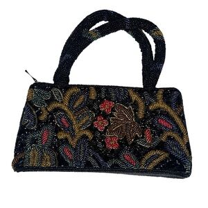 Vintage Floral beaded purse mini handbag